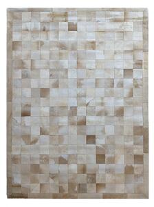 Luxusný kožený koberec patchwork - béžový