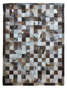Luxusný kožený koberec patchwork - trikolor