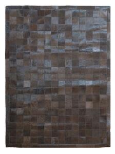 Luxusný kožený koberec patchwork - hnedý