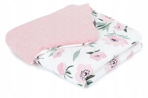 Mama-Tato Zamatová detská deka - prechodná 75x100 Farba: ružová-kvety
