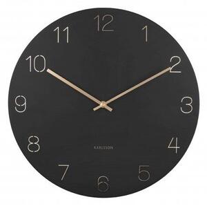 Nástenné hodiny Charm Engraved Numbers Black 40 cm
