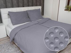 Biante Hrejivé posteľné obliečky Minky 3D bodky MKP-004 Tmavo sivé Jednolôžko 140x200 a 70x90 cm