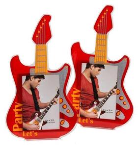 Akrylový fotorámik 5x8 PLAY GUITAR červený