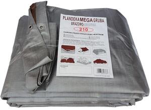 Strieborno-hnedá plachta, rozmer 6x12 metrov, veľmi hrubá (210 g/m²)