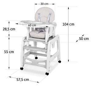 Ricokids detská jedálenská stolička + stolík 3v1