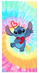 Dúhová plážová osuška Lilo & Stitch - 100% bavlna - 70 x 140 cm