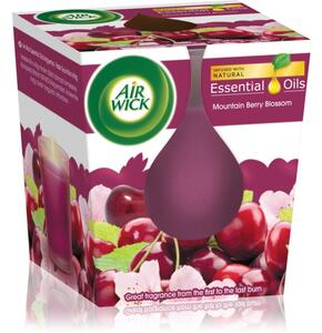 Air Wick Essential Oil Mountain Berry Blossom vonná sviečka 105 g