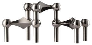 Dizajnový svietnik STOFF Nagel Black Chrome – sada 3 ks