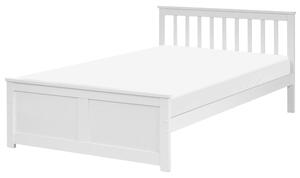 Posteľ biela borovicové drevo MDF 120 x 200 cm s čelom minimalistický štýl spálňa