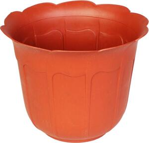 Záhradný kvetináč v tvare kvetu 18 cm - tehlová farba