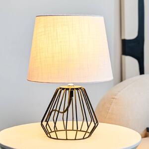 Stolná lampa Pauleen Shiny Diamond, sivá, látka, 32 cm, E27