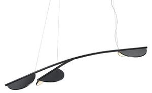 FLOS Almendra Organická závesná lampa 3fl dlhá čierna