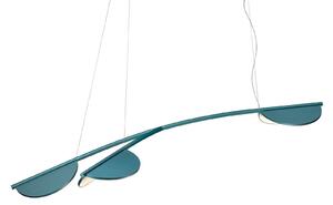 FLOS Almendra Organická závesná lampa 3fl dlhá modrá