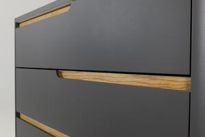 MUZZA Komoda so zásuvkami witis 80 x 102 cm antracit