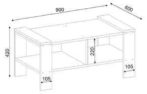 Dizajnový konferenčný stolík Cadao 90 cm biely / orech
