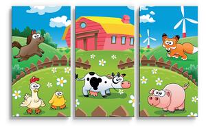 Sablio Obraz - 3-dílný Farma - 120x80 cm