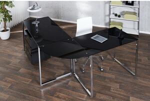 PC - rohový - stôl 38381 Čierne sklo-Komfort-nábytok