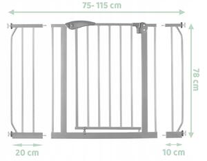 Vulpi Zábrana na dvere a schody 75-115 cm Grey XXL