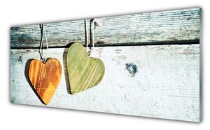 Obraz na skle Srdce drevo umenie 120x60 cm 4 Prívesky