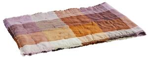 Ľanový prehoz na posteľ Burnt Orange/Lilac/Bordeaux 70 x 180 cm