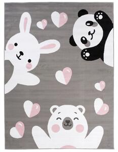 Vulpi Sivý koberec do detskej izby Panda 180x250