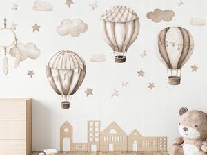 Vulpi Detské samolepky na stenu Baloons Beige 100x90 cm