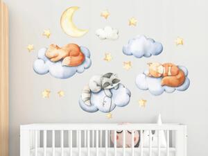 Vulpi Detské samolepky na stenu Zvieratká v oblakoch 100x60