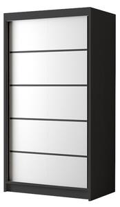 Šatníková skriňa LIVIO 4, 96,8x200x58,1, čierna/biela