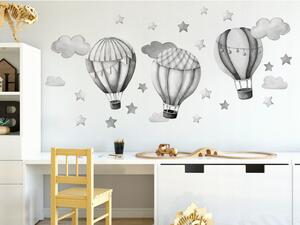 Vulpi Detské samolepky na stenu Baloons Grey 100x90 cm