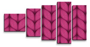 Sablio Obraz - 5-dílný Pletenie vo fuksiovej farbe - 100x60 cm