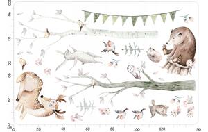 Vulpi Detské samolepky na stenu Pastel Animals XL 150x100 cm