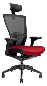 Kancelárska ergonomická stolička MERENS — látka, čierna / viac farieb Červená