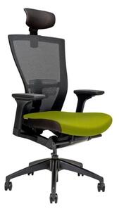 Kancelárska ergonomická stolička MERENS — látka, čierna / viac farieb Zelená