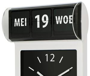 Nástenné hodiny Fysic FK800 / zobrazenie dňa v týždni / Ø 30 cm / biela/čierna