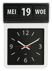 Nástenné hodiny Fysic FK800 / zobrazenie dňa v týždni / Ø 30 cm / biela/čierna