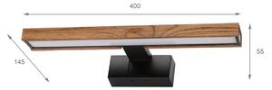 Brilagi-LED Kúpeľňové osvetlenie zrkadla WOODY MIRROR 3v1 LED/8W/230V 40 cm IP44 čierna/dub