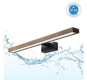 Brilagi -LED Kúpeľňové osvetlenie zrkadla 3v1 WOODY MIRROR LED/12W/230V IP44 čierna/dub orech