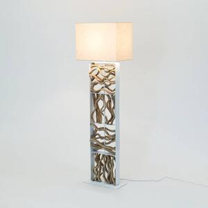 Stojacia lampa Tremiti, farba dreva/béžová, výška 160 cm, drevo