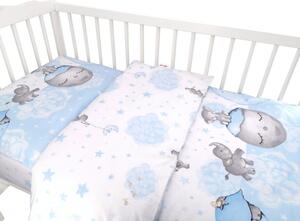 Baby Nellys 2-dielne bavlnené obliečky, Baby Elephant - modrý - 135x100