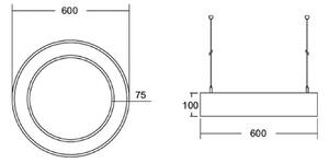 BRUMBERG Biro Circle Ring10 priamy Ø 60 cm zapínanie/vypínanie čierna 840