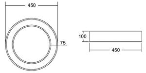 BRUMBERG Biro Kruhový stropný krúžok Ø 45 cm zapnutý/vypnutý strieborný 830