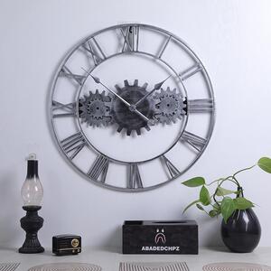 Dizajnové nástenné hodiny MOTO 4 Silver 60cm