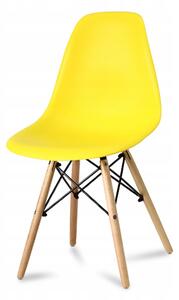 Kids Modern detská stolička s drevenými nohami Farba: žltá