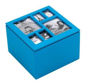 Drevená šperkovnica Umbra Multi Photo Box - modrá