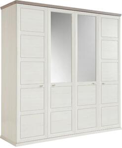 SKRIŇA SO ZRKADLOM, sivá, biela, 205/209/60 cm Hom`in - Skrine