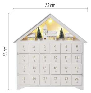 LED Adventný kalendár 8xLED/2xAA biela