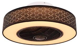 LED stropný ventilátor Rosario, čierno-zlatý