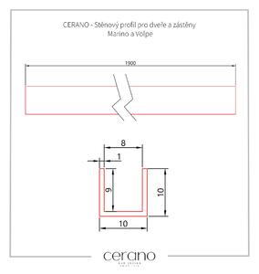 CERANO - Stenový profil pre inštaláciu do niky pre dvere a zásteny Marino a Volpe L/P - čierna matná - 190 cm