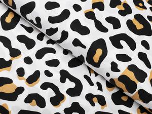 Biante Bavlnené posteľné obliečky Sandra SA-409 Leopardí vzor na bielom Jednolôžko 140x200 a 70x90 cm