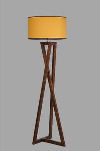 Dizajnová stojanová lampa Thea 166 cm horčicová / orech